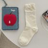 Lady Spring Solid Color Lace Pleated Bubble Mouth Tube Pile Pile Socks