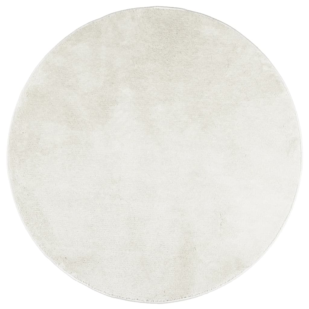 Oviedo Short Pile Rug Cream Ø 120 Cm