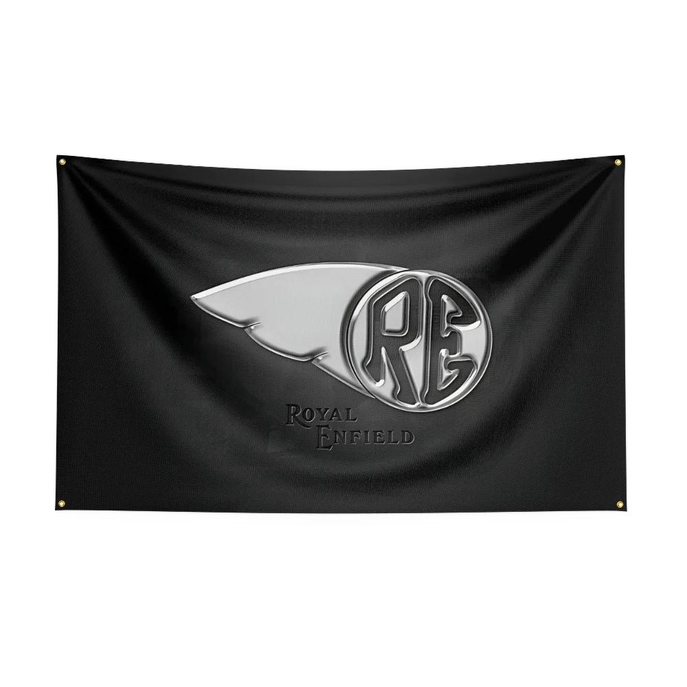 3x5 Ft RRoyal enfields Motorfiets Vlag Polyester Digitale Print Banner voor Garage Muurkunst Buiten Decoratie