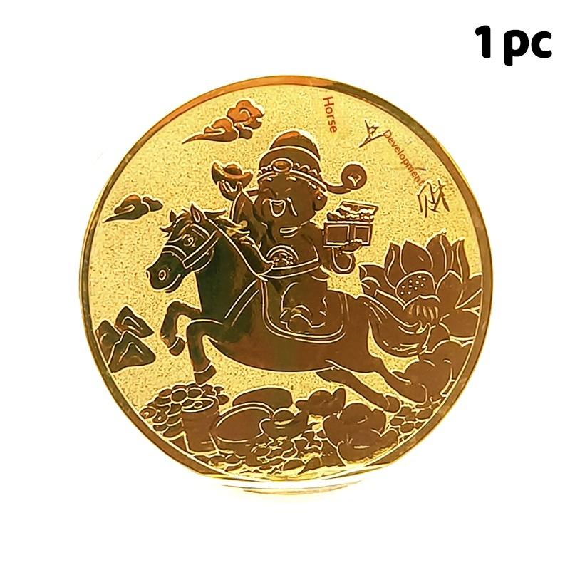Gold Coin Medal Of Wealth May Wealth Come Generously To You Collectible Good Fortune Token For Home Or Store Display C