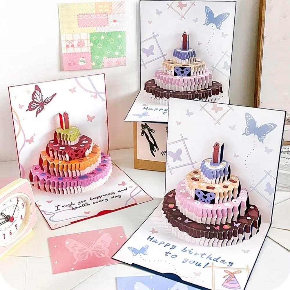 Schmetterlingsdesign Faltbare Pop-Up-Karte DIY Papierkonstruktion 3D Geburtstagskarte Gruß Überraschungselement Kreative Geschenkkarte