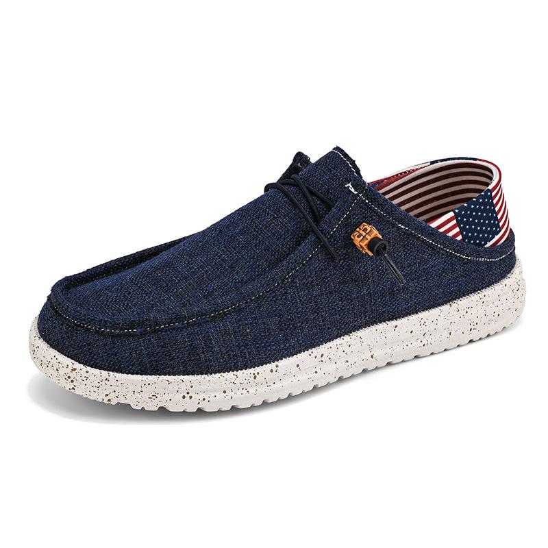 Foreign Trade Large Size 48 Loafers Men's Canvas Casual Shoes Two Men's Shoes One Pedal Driving Lazy Shoes Half Drag