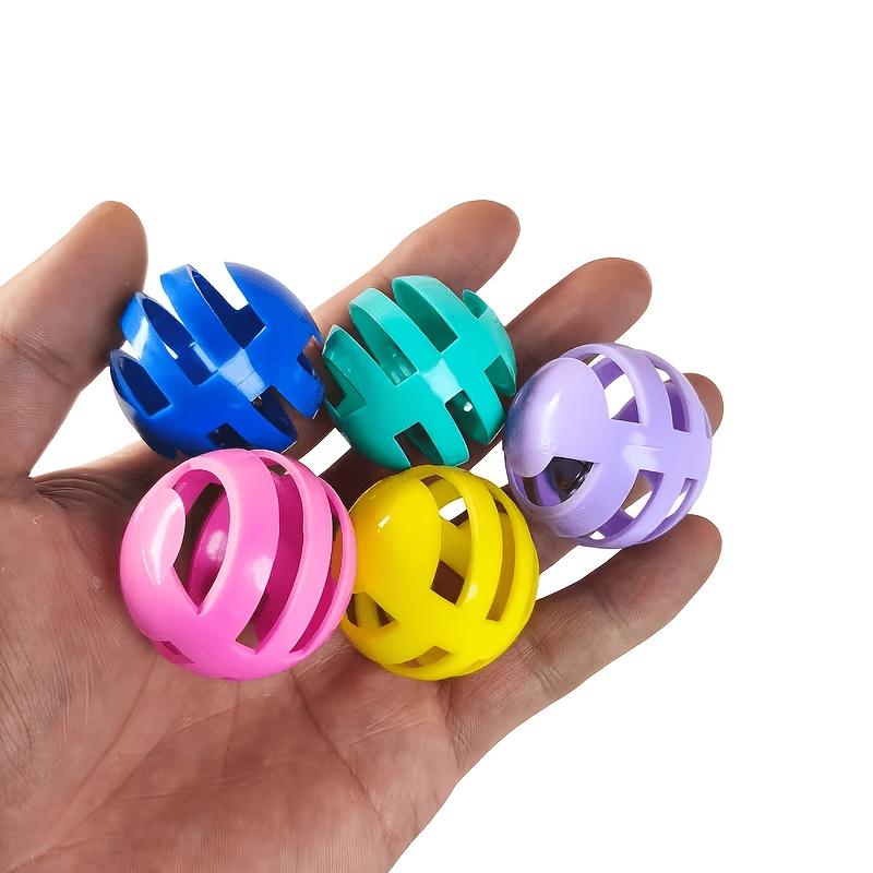 Cat Toy Jingle Ball - Hollow Plastic Ball Suitable for Indoor Play, Multi-Color Jingle Ball with Jingles for Chase & Kicking Fun