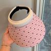 Anti-UV Woman Sun Hat Colorful Dot Visor Cap Simple Empty Top Cap  Outdoor