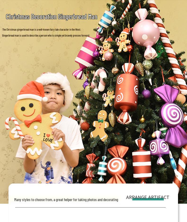 Gingerbread Man Christmas Ornaments & Photography Props for Tree & Window Decor, Children's Gifts