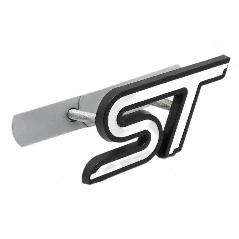 3D Metal ST Front Grille Emblem Badge Car Rear Trunk Auto Sticker For Focus Mondeo Fiesta Edge Escort MK2 MK3 MK4 MK5 MK7