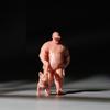 1/64 Scale Resin Model Depicting A Man Strolling With His Pet Dog Miniature Figure For Craft Projects And Toy Displays