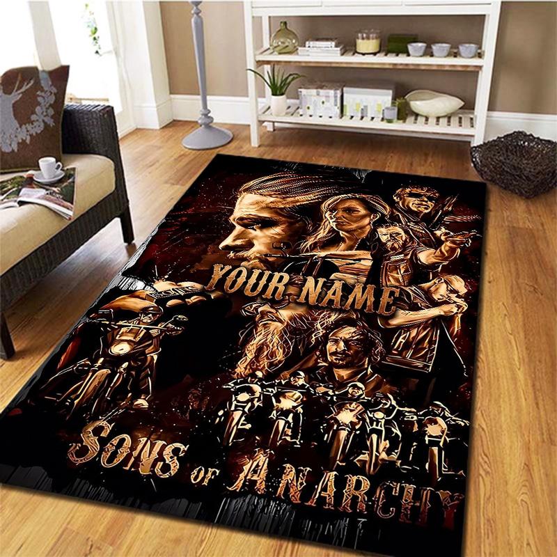 Sons Anarchy Crest Custom Name Carpet Rug For Living Room Bedroom Home Sofa Decoration Kids Play Nonslip Floor Mat
