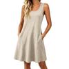 Ärmelloses A-Linien-Freizeitkleid für Damen Locker sitzend Sommer-Tankkleid Weicher, leichter, bequemer Stoff