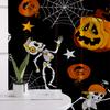 Halloween Dekorative Vorhänge für Kinderzimmer, Horror-Cartoon-Totenkopf-Druck, Restaurant, Feiertagsparty