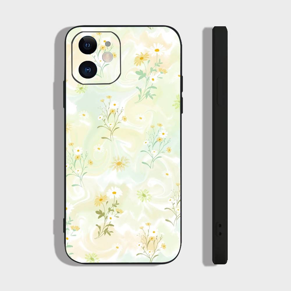 

Daisy Fresh Style Phone Case For IPhone 17 Air 16 15 14 13 Pro Max 11 12 Black Silicone Cover IPHONE 16