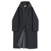 Womens Oversized Fleece-Lined Hooded Coat Winter Loose Casual Long Outerwear In Gray Beige Black