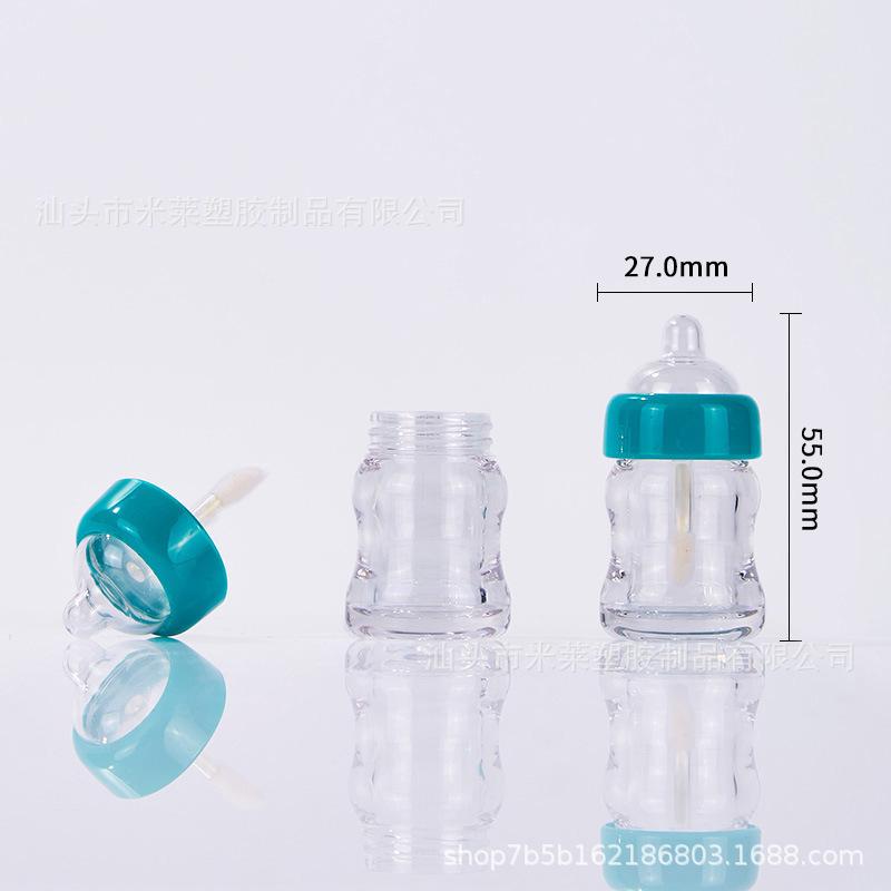 6ml Baby Bottle Shape Lip Gloss Tube, Empty Refillable Lip Glaze Container, Cosmetic Split Packaging