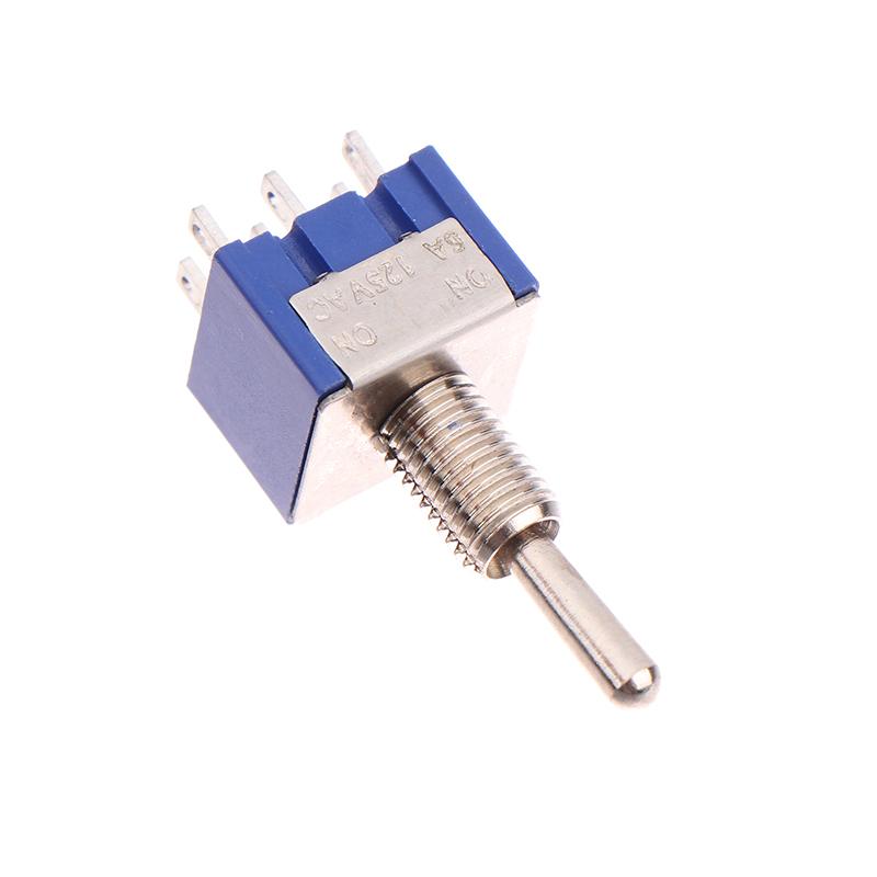 1Pc Mini Toggle Switch 3 Position 2 Position 3-Pin 6-Pin On Off On Dpdt Dpst 6A 125Vac 3A 250Vac Latching Flat Handle For Car