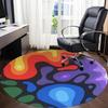 1pc Abstract Colors Office Round Area Rug, Indoor Mat Suitable For Office, Under Office Chairs Bedroom Living Room Home Decor, Room Deco