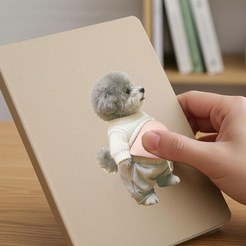 2/3Pcs 3D Soft Teddy Dog Belly Sticker Ultra-soft Silicone Car Anti-collision Sticker Beautiful Stress Relief Home Sticker Decor
