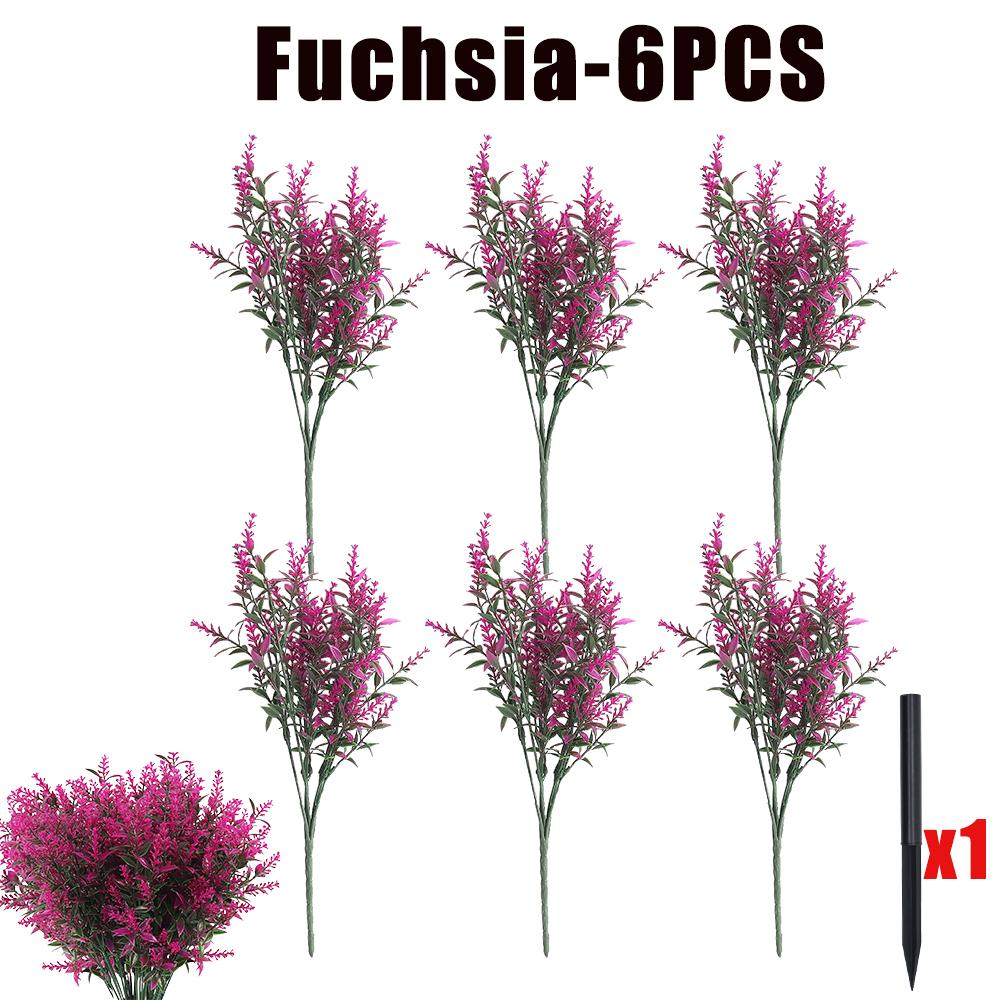 6-18 шт. Пучки Искусственные Цветы Лаванды Уличные Цветы Устойчивые к УФ-излучению Искусственные Растения Поддельные Кустарники Цветы Зелень Кусты 34CM