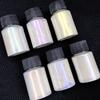 6Pcs/Set Aurora Mermaid Nail Art Powder High-Gloss Polarized White Pearl Chrome Pigment Chameleon Manicure Rubbing Mica