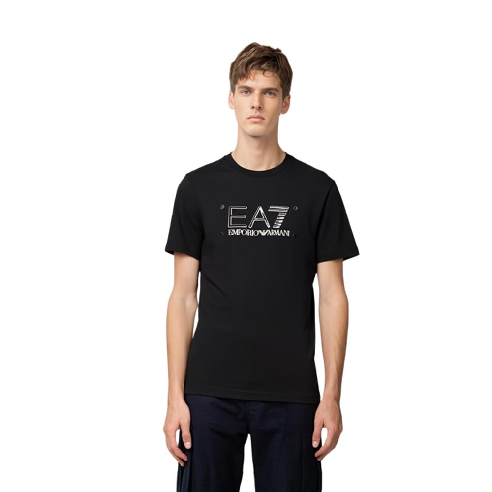 Emporio Armani EA7 SS23 Letter Print Crew Neck Short Sleeve T-Shirt Men Tops 3RPT20-PJM9Z-1200