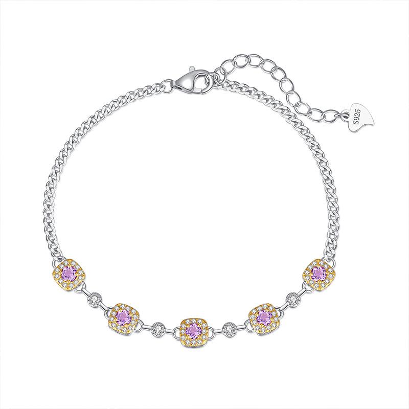 

S925 Sterling Silver Bracelet for Women Luxury Natural Topaz Peridot Crystal Hand Jewelry Elegant High Sense Daily Wearing Fine Jewellery 925 silver