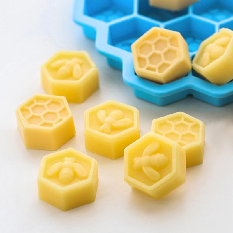 19 Holes Bee Honeycomb Shaped Fondant Moulds Cake Cupcake Decorating Tool Silicone Chocolate Mold Candy Mould Soap Molds