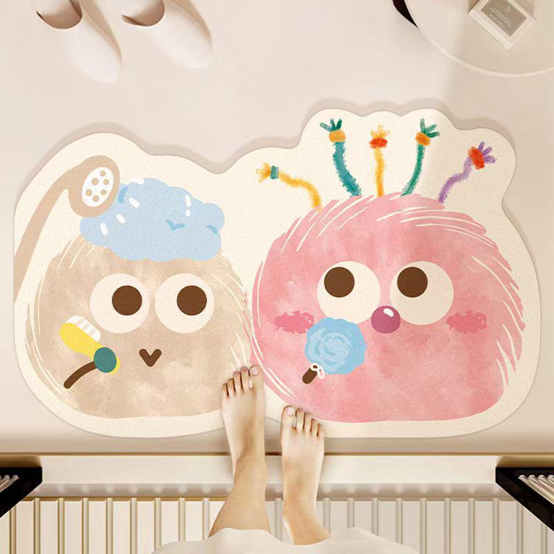 Cartoon Diatom Mud Non-Slip Quick-Drying Bathroom Mat