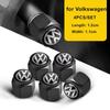 New 4 Pcs Metal Car Wheel Valve Caps Stem Covers for VW Golf Polo Passat Tiguan Touran Jetta AccessoriesBR1