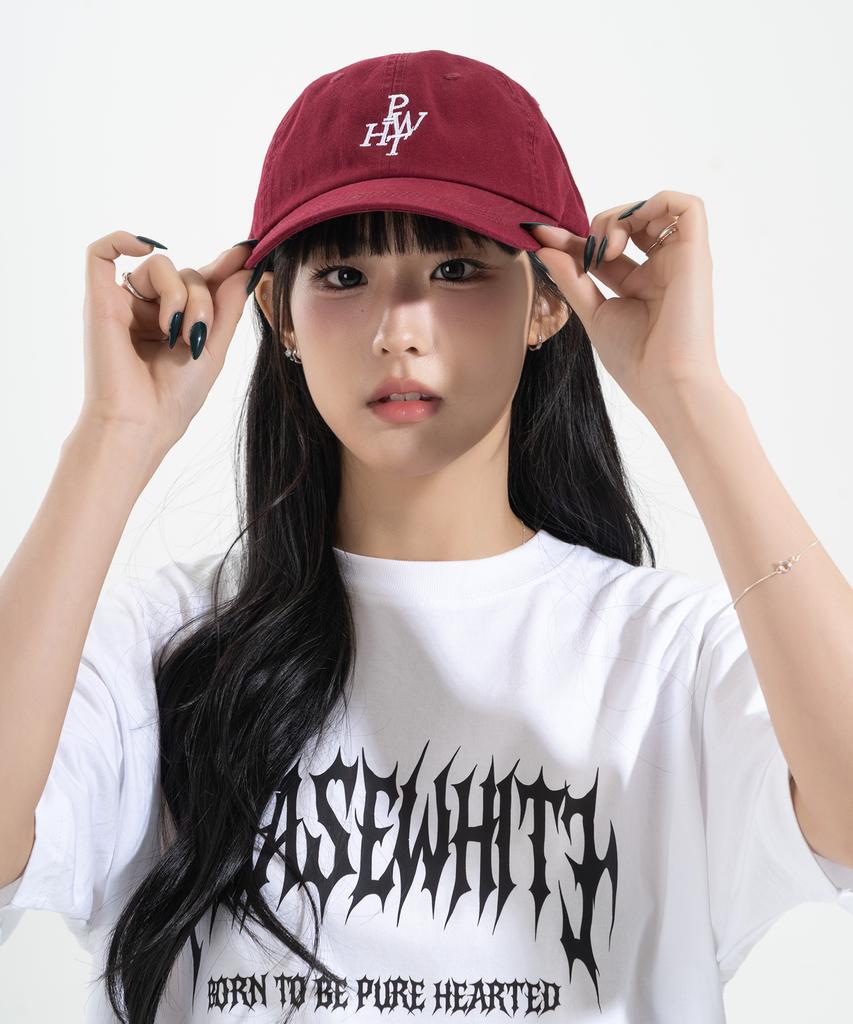 Peijeuhwaiteu Key Logo Washed Cap (Burgundy)