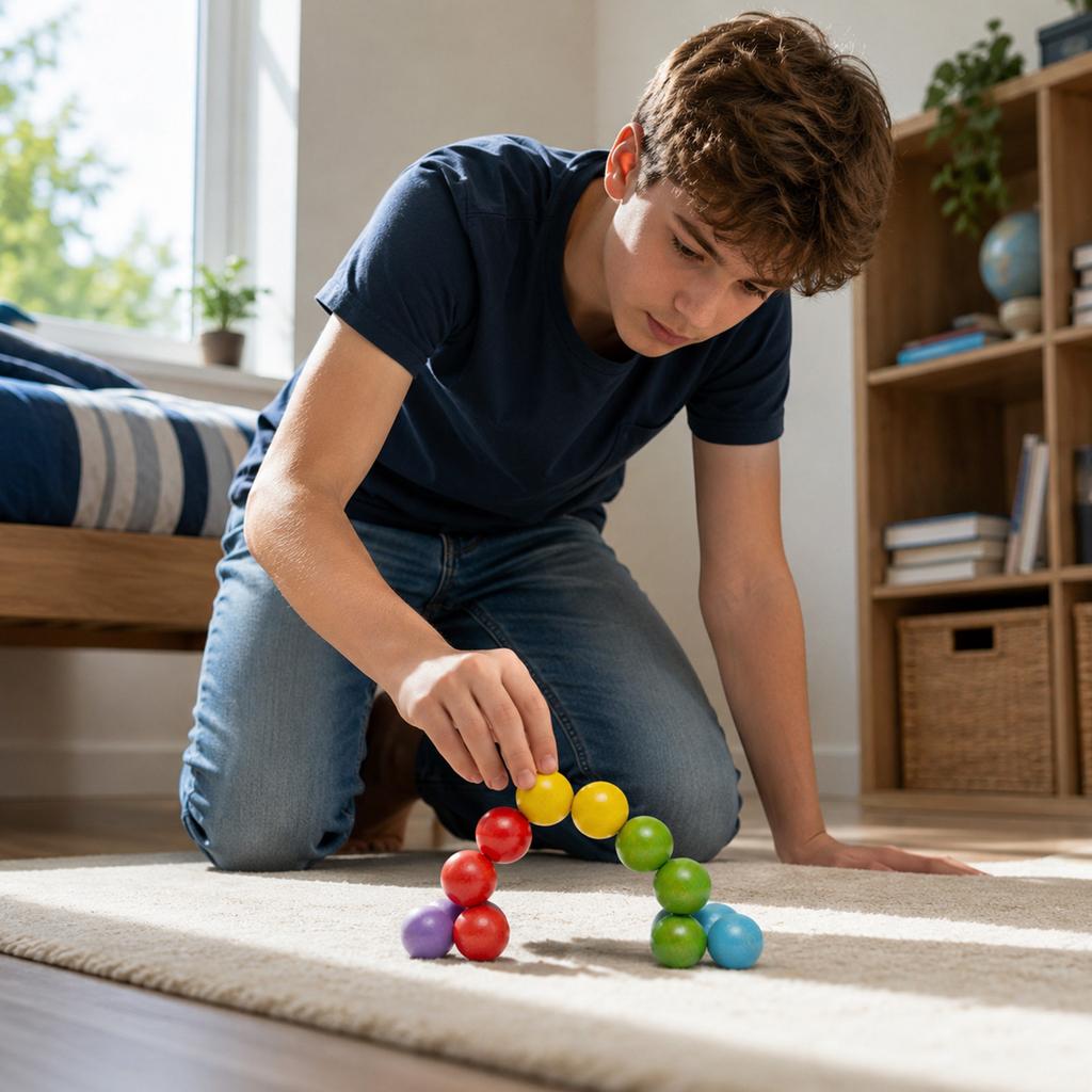 Wooden Bead Toy Set for Children Educational Fine Motor Skills Development and Hand Eye Coordination Building Activity Set
