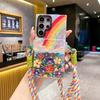 Three-dimensional Epoxy Rhinestone Rainbow Flower Samsung S11ultra Mobile Phone Case S11plus Bracelet S11 Back Clip