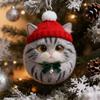 Plüsch Tierförmiger Anhänger 2D Acryl Katze Hund Kaninchen Weihnachtsbaumschmuck Gemütlicher Winter Tieranhänger für Auto Rückspiegel Fensterdeko