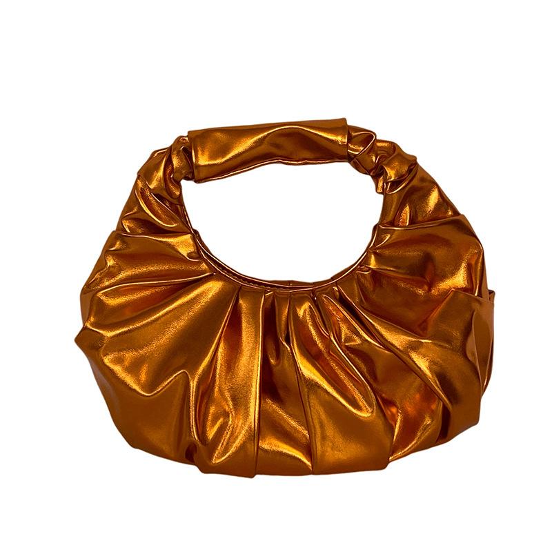 

Candy Color Women s Handbags Laser Silver Clutch Metallic Pleated Shoulder Bags for Women 2025 Luxury Designer Bag Ladies Tote