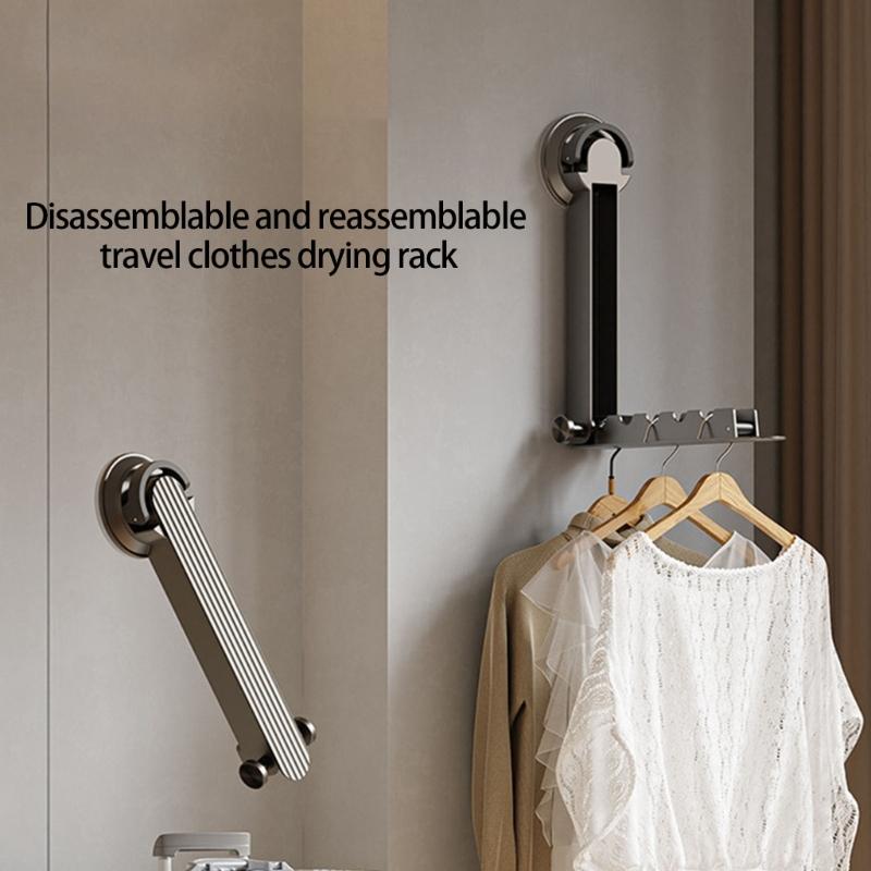 Space Saving Expandable Garment Rack With Practical Aluminum Frame Removable Adhesive Hook For Apartments Dorms