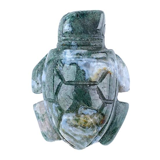 Micro Landscape Turtle Ornament Hand-Carved Natural Stone Figurines Symbolizing Longevity Good Luck Statue for Fish Tank
