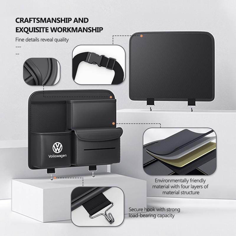 BIG1 Car Seat Back Storage Bag Backseat Organizer Foldable Hanging Bag For Volkswagen VW Scirocco Passat Polo B5 B6 B7 CC Tiguan