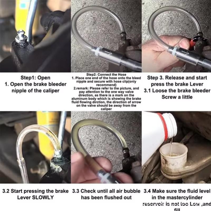 High-Quality Brake Fluid Bleeder Hose with One-Way Non-Return Check Valve Durable Auto Car Vehicle Motorcycle Brake Clutch Kit