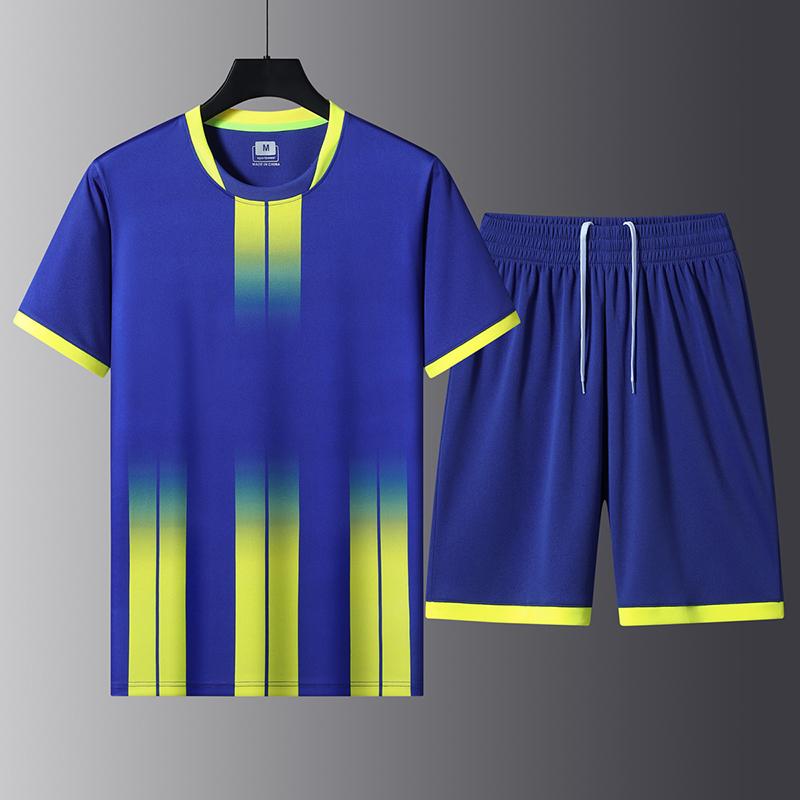 Summer Sports Suit For Men, Summer Running Quick-drying Short-sleeved Suit, Loose Ice Silk Running Suit, Two Suits 2XL