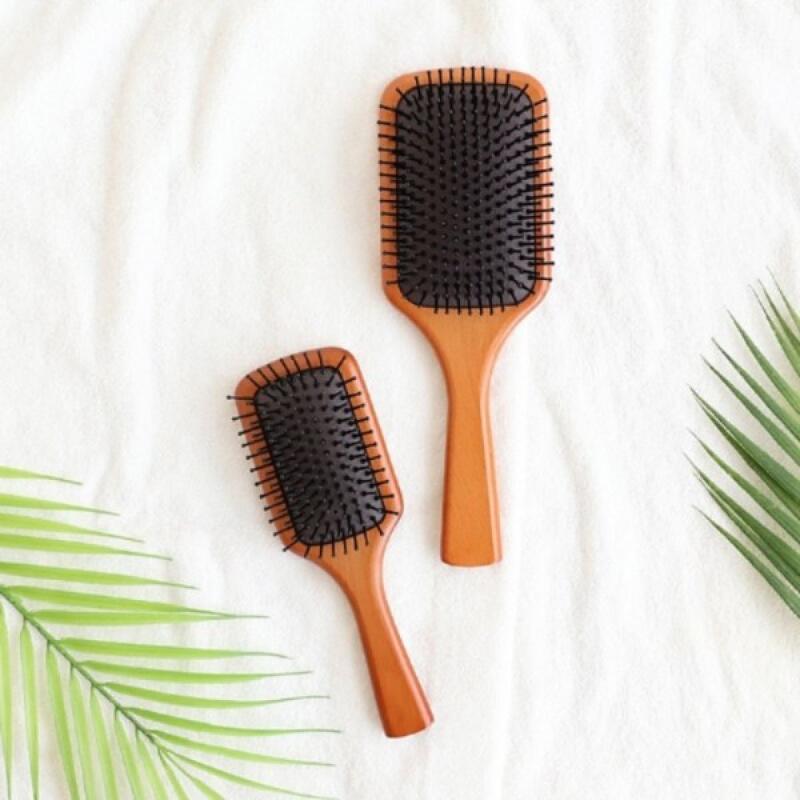 Scalp massage hair care comb wooden hair brush large