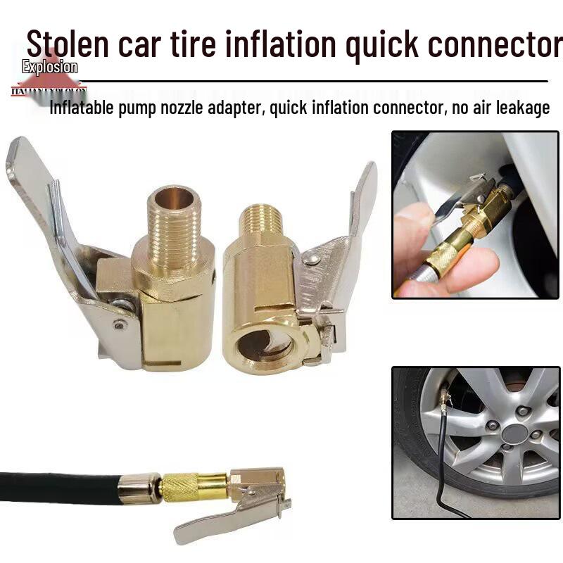Heavy Duty Quick-Inflate Tire Pressure Gauge and Nozzle
