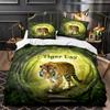 Wild Animal Duvet Cover Set King Queen Twin Full Size 3D Print Tiger Lion Leopard Beast Polyester Bedding Set for Kids Boys Teen