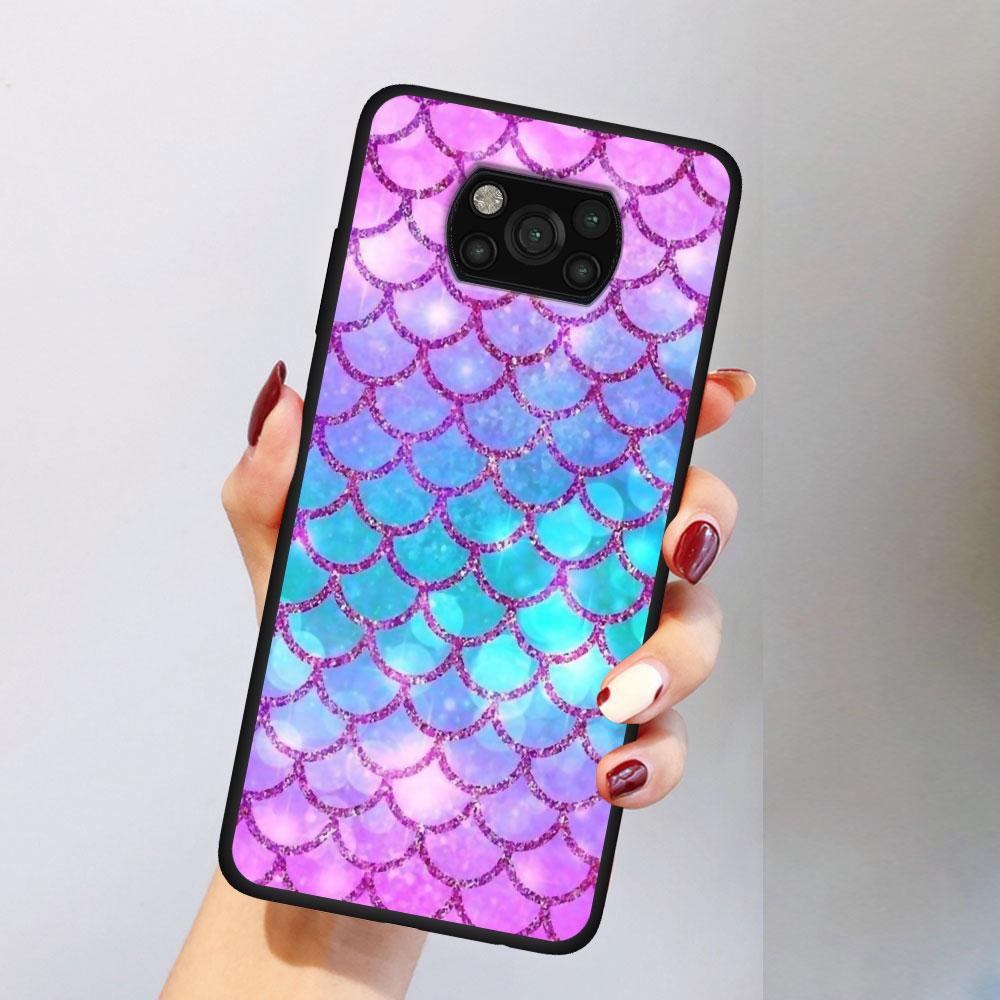 Custodia Cool Sirena per Xiaomi Poco X3 NFC X5 F4 F3 M4 Pro X4 GT M5s M5 Pocophone F1 M3 Cover Guscio in TPU Nero per Telefono