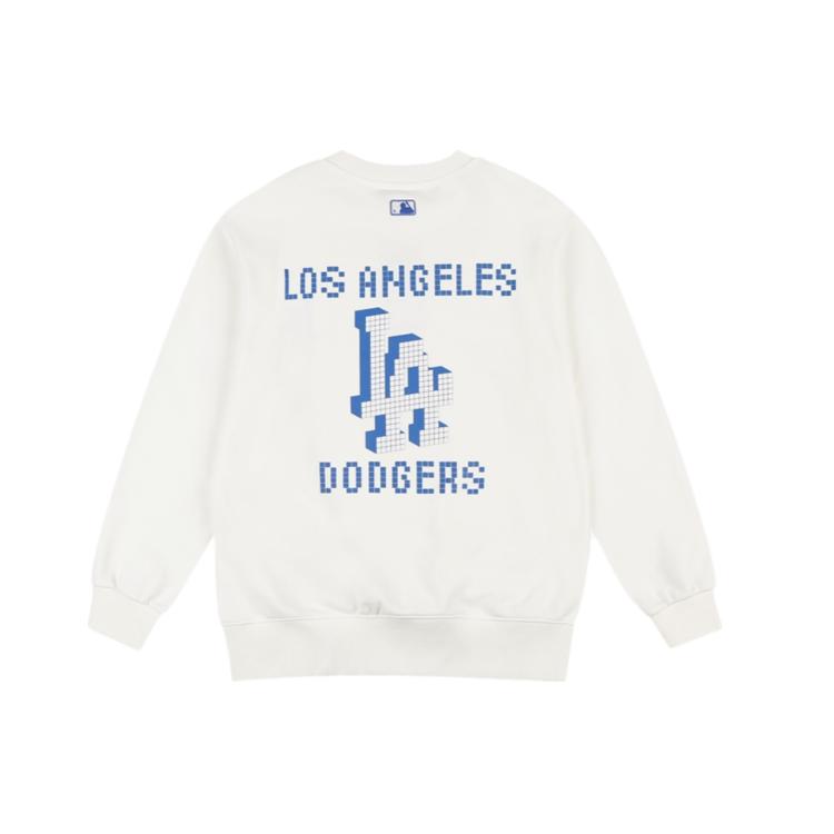 MLB Los Angeles Dodgers Sweatshirts Unisex Ivory Crew Neck Moderate Regular 31MTG2111-07I L