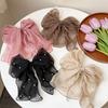 Large Bow Hairpin Top Clip Mesh Pearl Sweet Less Heart Back Head Clip Spring Clip Hair Accessories