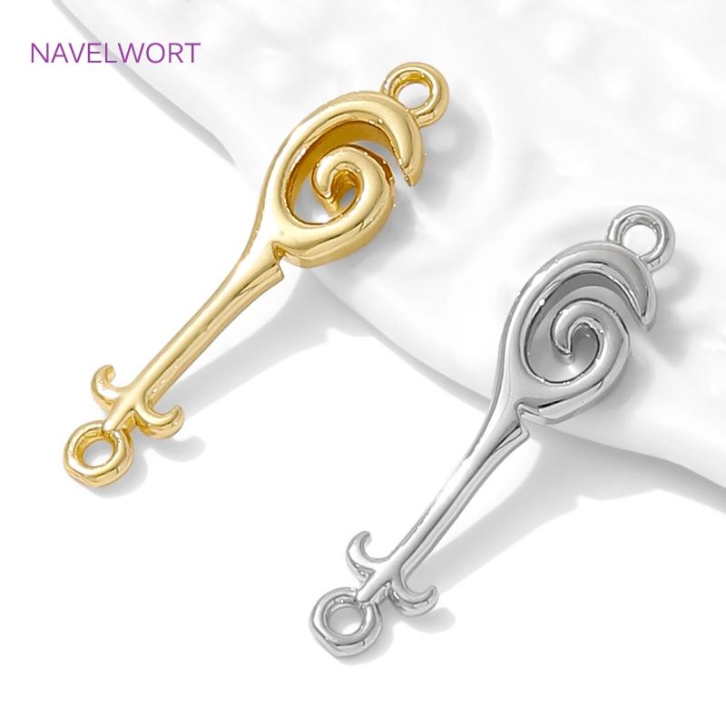 18K Gold Plated Vortex Design Connector Charms,Connectors For Jewelry,Double Hole Charms Connector,DIY Bracelets Making Findings