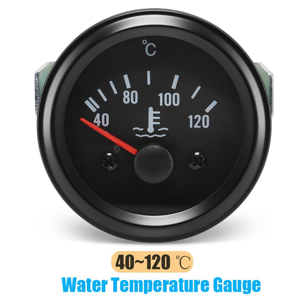Medidor de Temperatura de Aceite para Coche 24V 2" 52mm Indicador Digital de Temperatura de Agua con LED Amarillo Para Coche Diésel sin Sensor