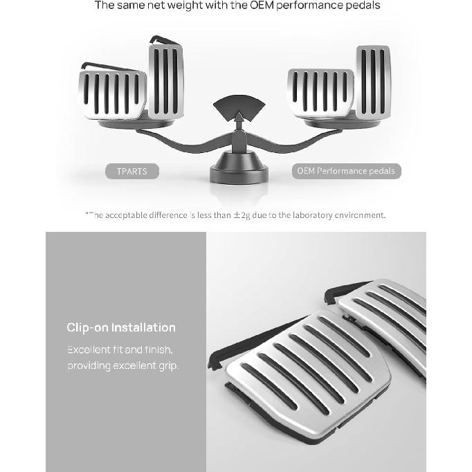 TPARTS Aluminum Self-Flip Lock Performance Pedal Sets Accelerator Brake Pedals Cover For Tesla Model 3 Highland 2024+/Model Y Juniper 2025+ Non-Slip