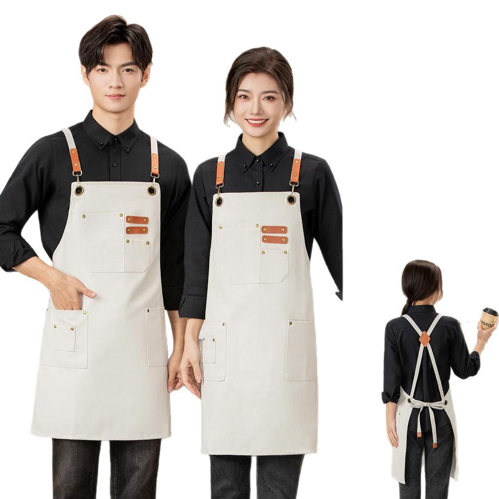 Custom Waterproof Washable Denim Apron for Women - Nail Art, Baking, Coffee, Milk Tea Shop, and Barber Use