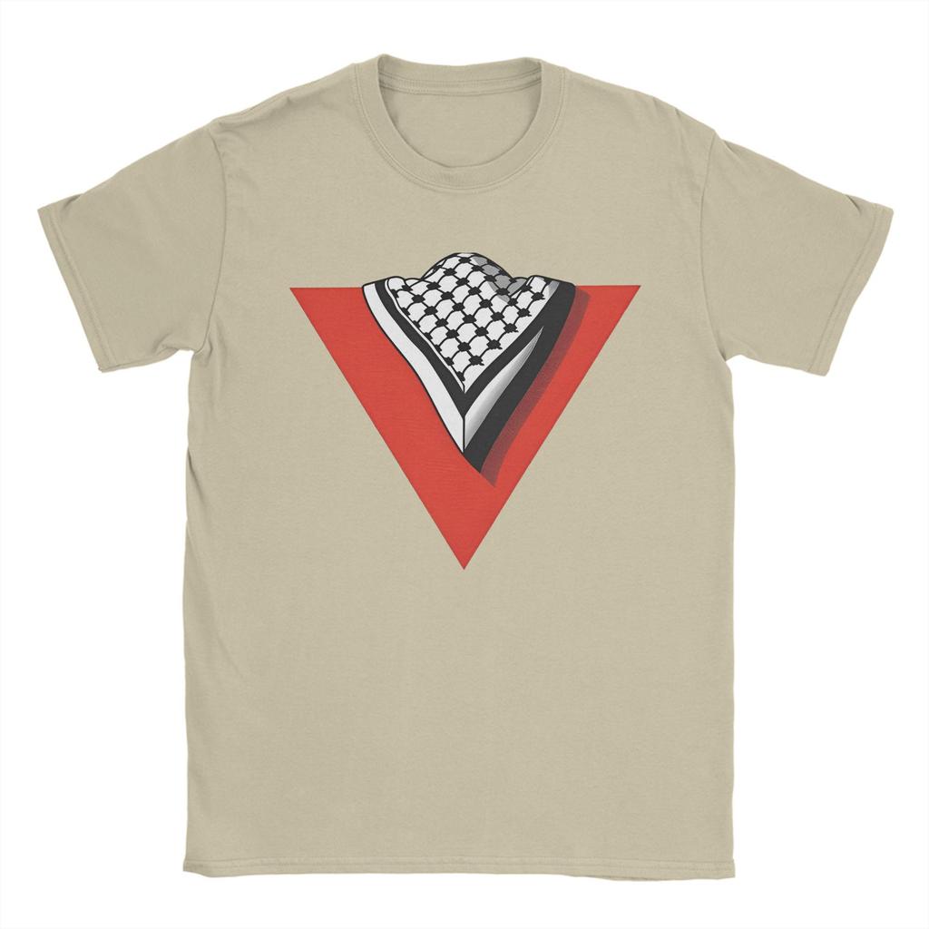 Unisex Palestine Resistance Triangle with Kufiyah T Shirts Cotton Clothing Summer O Neck Trendy Cool Casual Tshirt Big Size