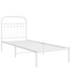 VidaXL Cadre de lit métal avec tête de lit blanc 75x190 cm, lit simple, meuble de chambre à coucher, lit d'invité, lit, 376639
