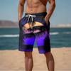 Men‘s’ Hawaiian Cool Swimming Trunks Summer New 3D Cocoanut Trees Printing Beach Shorts Palm Tree Shorts